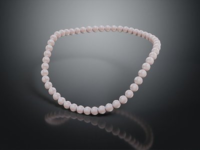 Modern Necklace Tianzhu Necklace Pearl Necklace Ornament 3d model