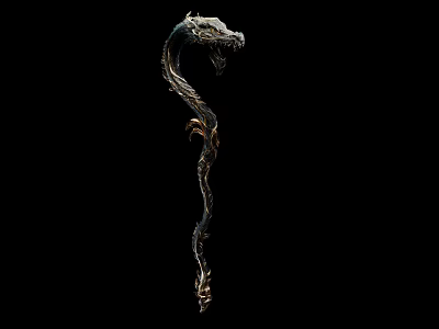 Elegant Dragon Head Metal Ornament with Twisted Design for Home Decor 3d model