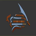 Collection of Various Knives With Orange Handles And Blue Blades