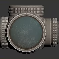 Weapon Scope With Silver Metallic Finish Adjustment Knobs And Detailed Emblem Design 3d model