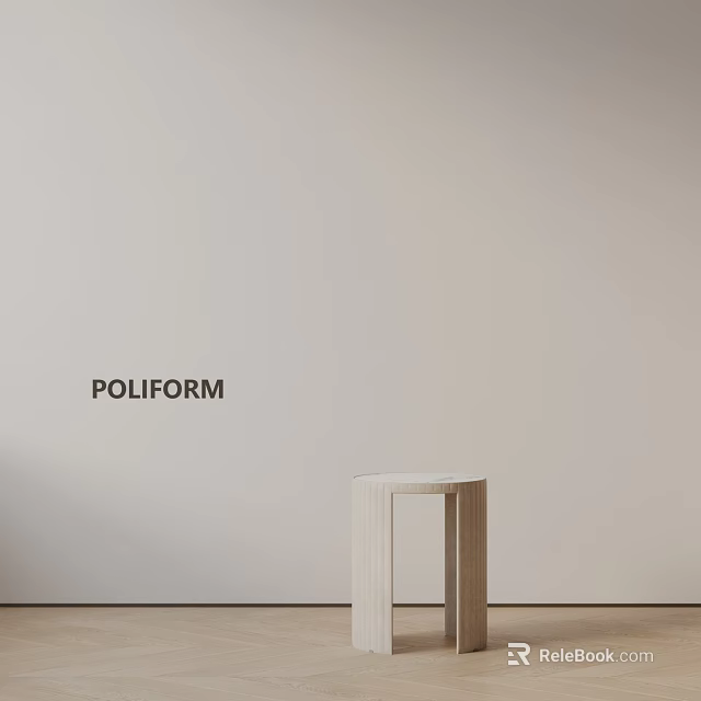 Elegant Minimalist Side Table In Modern Living Room With Light Wall And Wooden Floor 3d model 