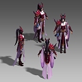 Three-and two-way female shura female ghost king ghost will be beautiful woman national wind martial arts wind fairy chivalrous wind legendary wind game wind hand-painted character 3d model