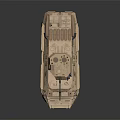 Sand Colored Armored Wheeled Military Tank With Turret Antennas Six Wheels