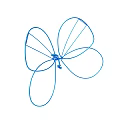 Abstract Blue Butterfly Line Art Design With Geometric Shapes Illustration