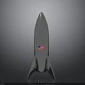 Metallic Silver Rocket Model With American Flag For Space Exploration