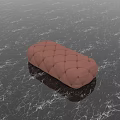 Elegant Brown Sofa Bench With Diamond Tufted Design On Marble Surface 3d model