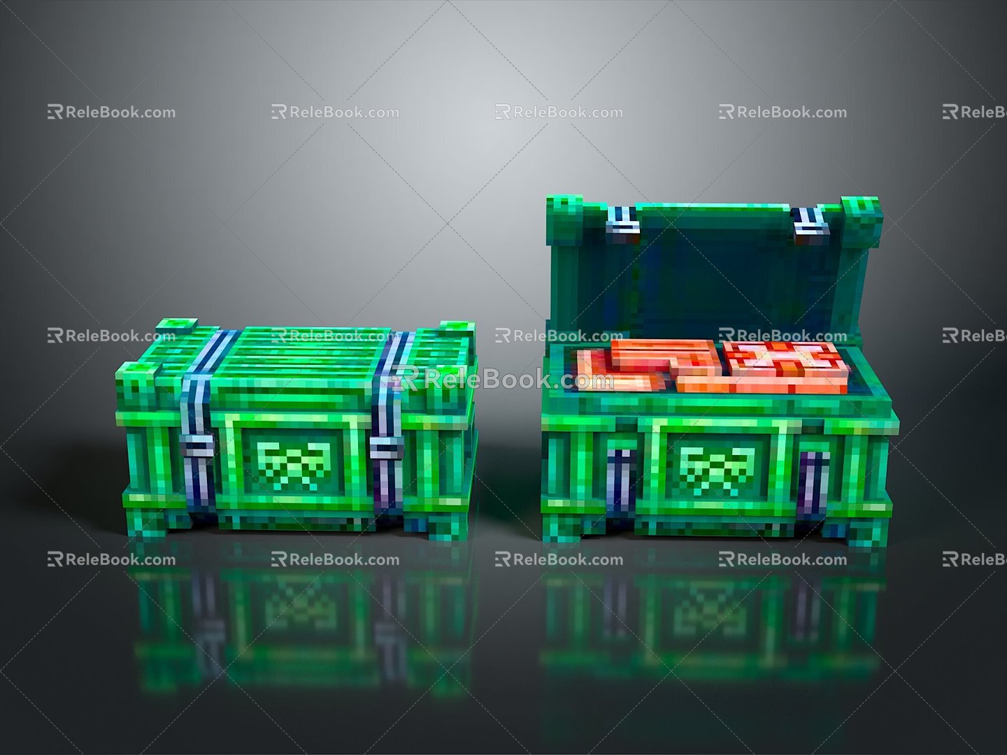 Boxes, Bags, Leather Boxes, Leather Boxes and Containers Realistic 3d model