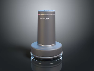 SiliconOne Device With Cylindrical Shape Two Part Design And Transparent Base 3d model
