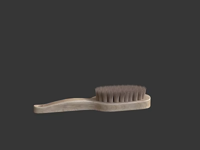 Durable Wooden Handle Brush With Natural Bristles For Everyday Household Use 3d model