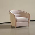Light Beige Modern Single Sofa with Elegant Curved Backrest and Comfortable Design 3d model