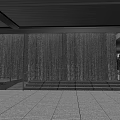 Modern Sales Office Building With Glass Curtain Walls Water Pond And Greenery