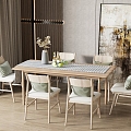 Modern Dining Table and Chair Combination 3d model