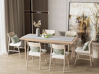 Modern Dining Table and Chair Combination 3d model