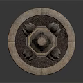 Ornamental Stone Tower Structure With Circular Base And Carved Side Decorations 3d model