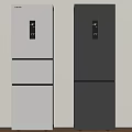 Modern Stainless Steel Refrigerators With Multi Door Design And Smart Control Panels 3d model