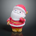 Festive Christmas Santa Claus Decorative Ornament Set With Red Gold Design Elements