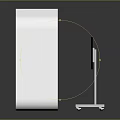 Modern Reception Furniture Setup With Curved White Frame Counter Monitor And Chairs