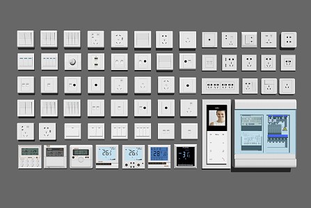 modern switch intelligent switching power switch 3d model