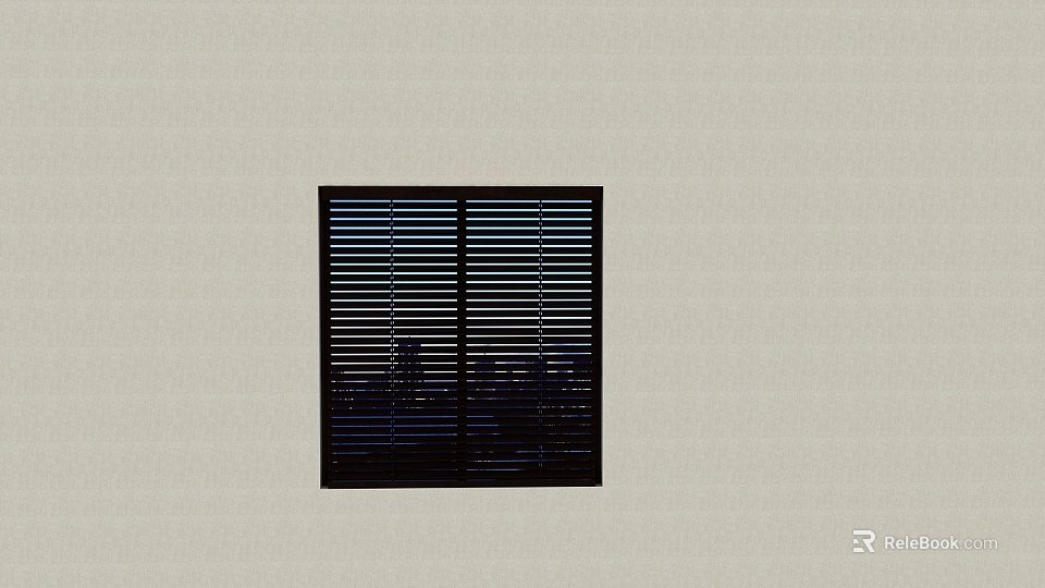 Modern Black Casement Window For Home With City View Through Blinds 3d model 