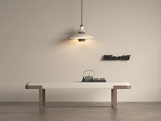 New Chinese Style Bed End Stool Song Style Aesthetic Bed End Stool Fishing Line Chandelier 3d model