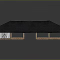 Traditional Barn Style Building With Black Roof White Brown Walls And Columns