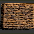 Woven Brown Square Storage Basket With Natural Wicker For Home Organizing Decor