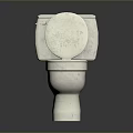 White Toilet Bowl With Open Lid Modern Bathroom Household Essential Fixture