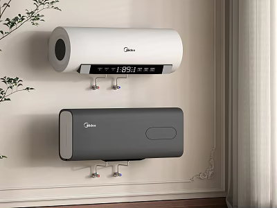 Midea Wall Mounted Home Appliances in White and Gray Modern Design 3d model