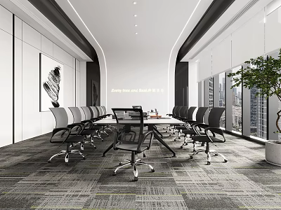 Modern Meeting Room Meeting Table and Chair 3d model