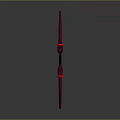 3D Rendered Red Bow Design With Black Grip And Bowstring