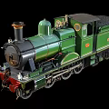 Vintage Green and Black Steam Train Model with Detailed Classic Locomotive Design