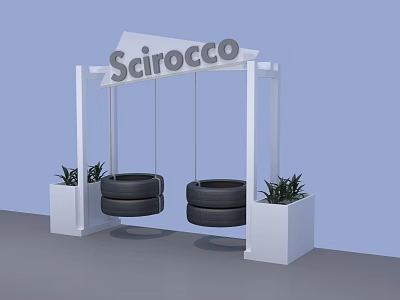 Modern Swing Tire Swing Activity Game Area Display Stand 3d model