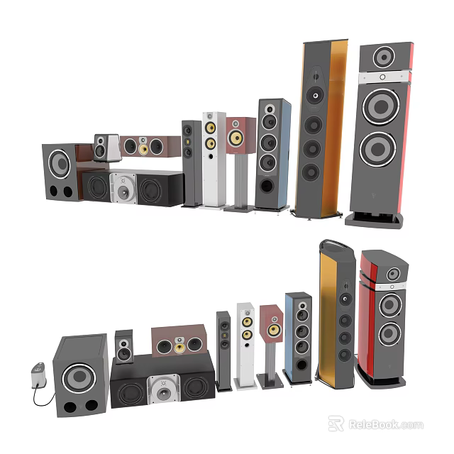 Wireless Headphones and Speakers with Modern Designs Multiple Models and High Fidelity Sound 3d model 