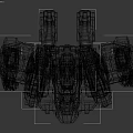 Futuristic Black Biomechanical Robot With Blue Luminous Parts And Heavy Armor
