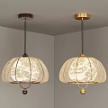 Elegant Pendant Chandelier With Patterned Linen Shade Gold Brown Base Metal Chain And Decorative Ball