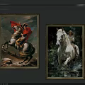 Animal Paintings with Horse and Rider in Dynamic Scenes and Decorative Framed Art