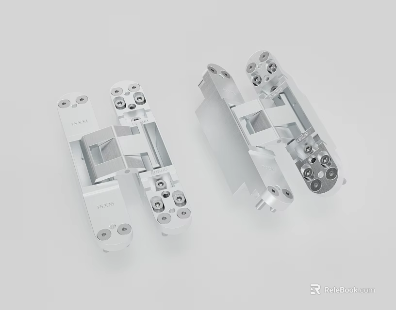 Silver Metal Mechanical Components With Multiple Screw Holes And Precision Structure 3d model