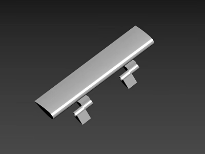 Modern Stainless Steel Cabinet Handle With Sleek Design And Mounting Brackets 3d model