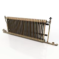 Vintage Brass Metal Radiator With Classic Fins For Home Heating Use