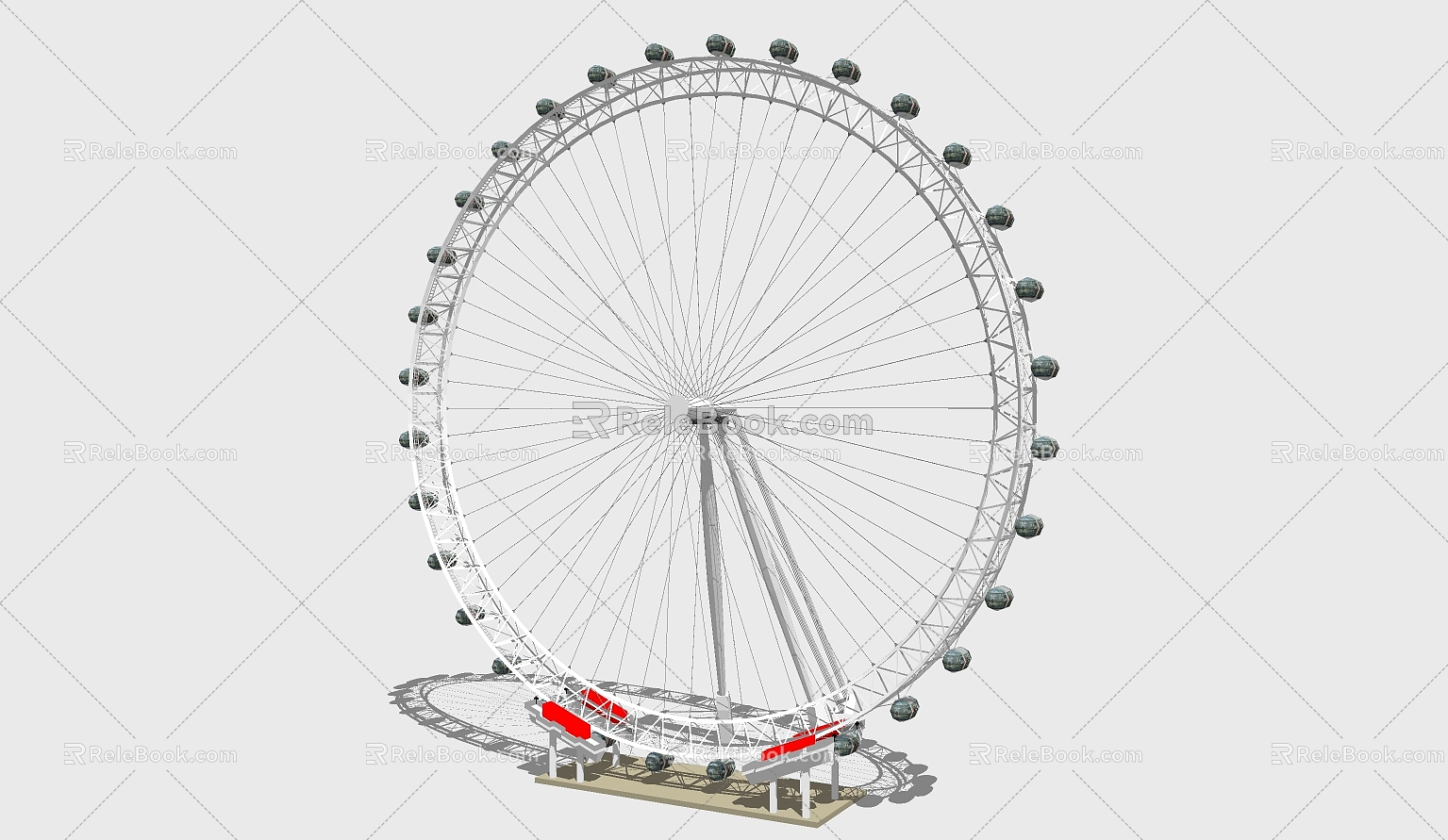 Modern Ferris wheel roller coaster Ferris wheel 3d model