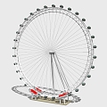 Modern Ferris wheel roller coaster Ferris wheel 3d model