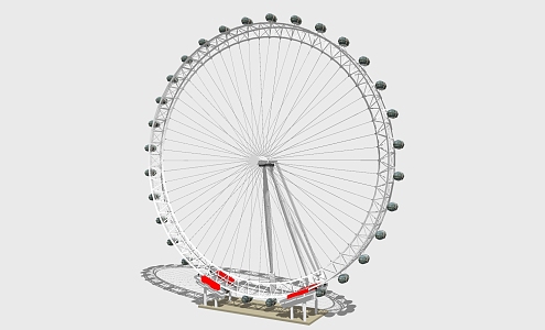 Modern Ferris wheel roller coaster Ferris wheel 3d model