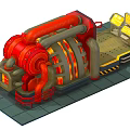 Modern generators Equidistant installation Power plant generators 3d model