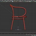 Elegant Wooden Single Chair With Curved Armrests And Modern Simple Design