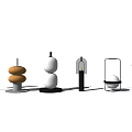 Modern table lamp spherical table lamp combination 3d model