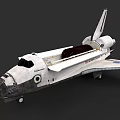 White Space Shuttle With Open Cargo Bay And NASA Logo Design 3d model