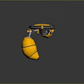 Yellow Space Probe With Dual Rotors And Spherical Body For Planetary Exploration
