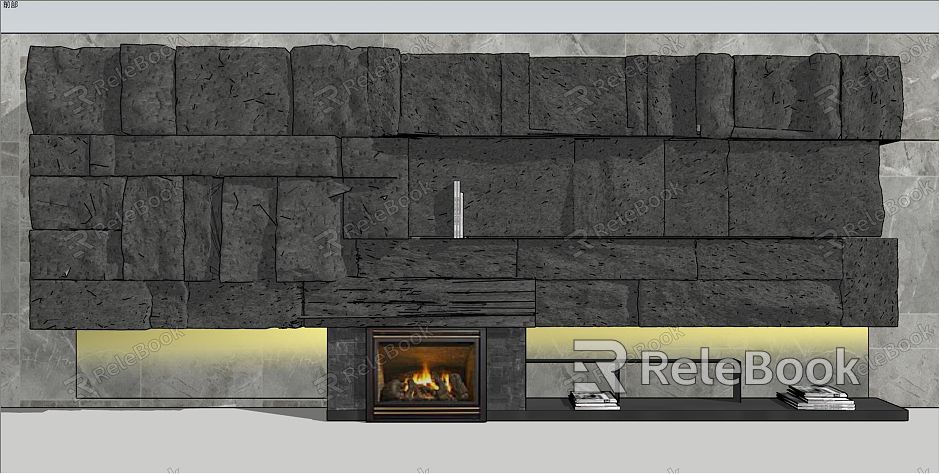 Modern background wall Mao stone wall knife cut rock decorative background wall fireplace model