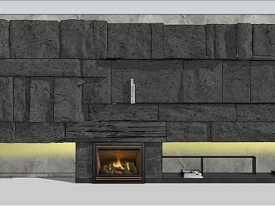 Modern background wall Mao stone wall knife cut rock decorative background wall fireplace model