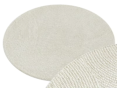 Woven Beige Round Rug With Soft Texture For Home Living Room Decor 3d model